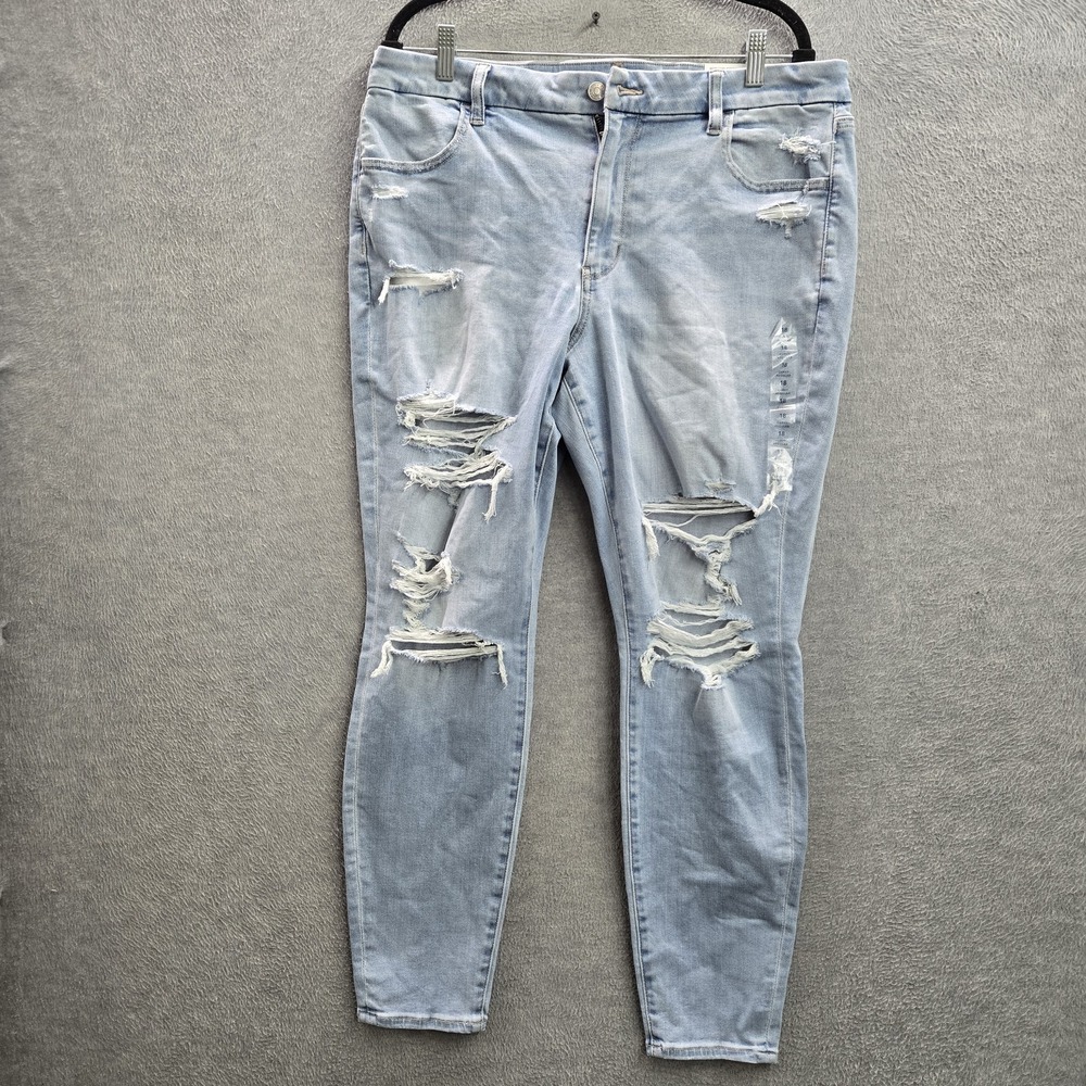 American Eagle Women Jeans 18 Light Blue Denim Jegging 5134 Curvy NWT